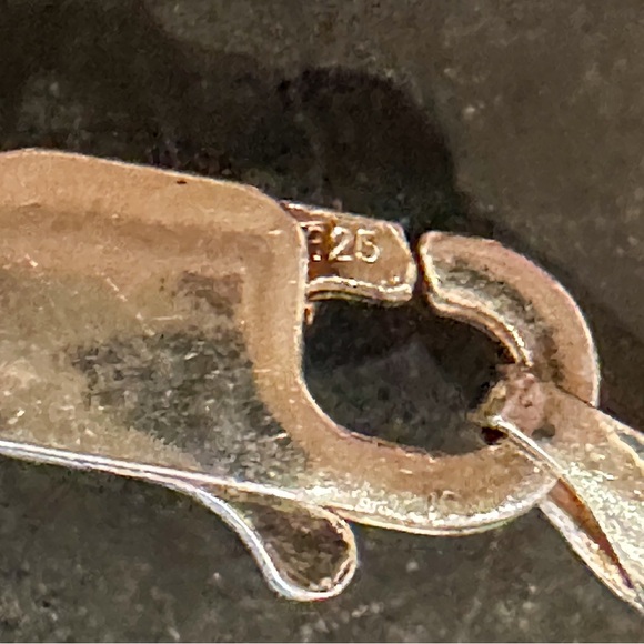 Vintage Old Pawn Sterling Silver Large Turquoise Pendant Necklace Snake Chain - Picture 5 of 7